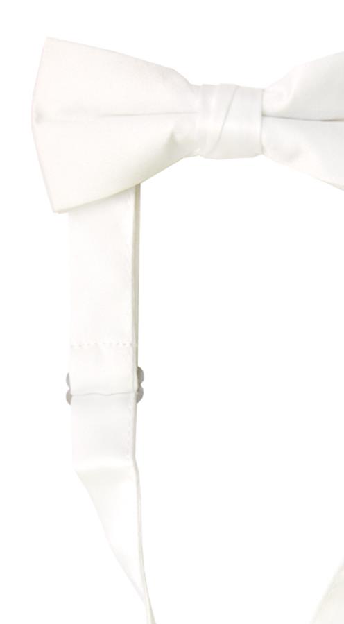 White Adjustable Satin Bow Tie Adult Costume Accessory