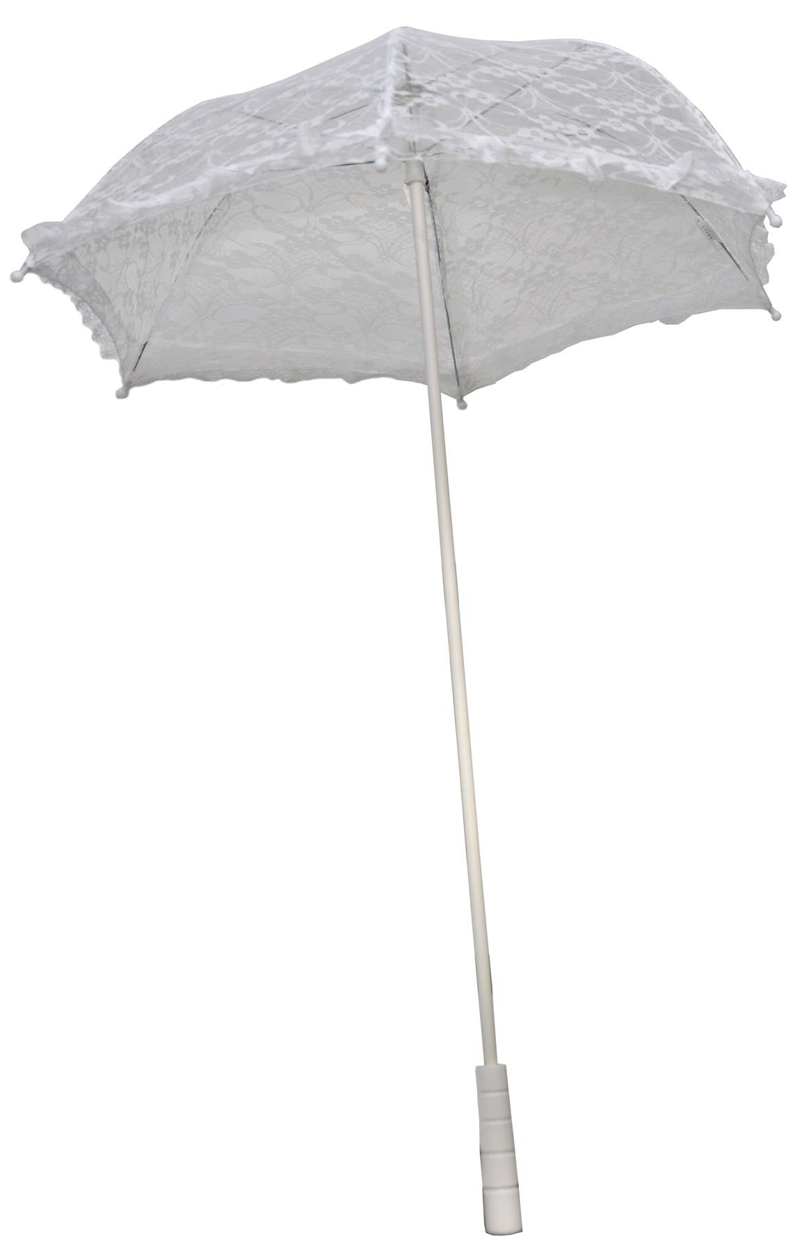 Lace Ruffle White Parasol Adult Costume Accessory