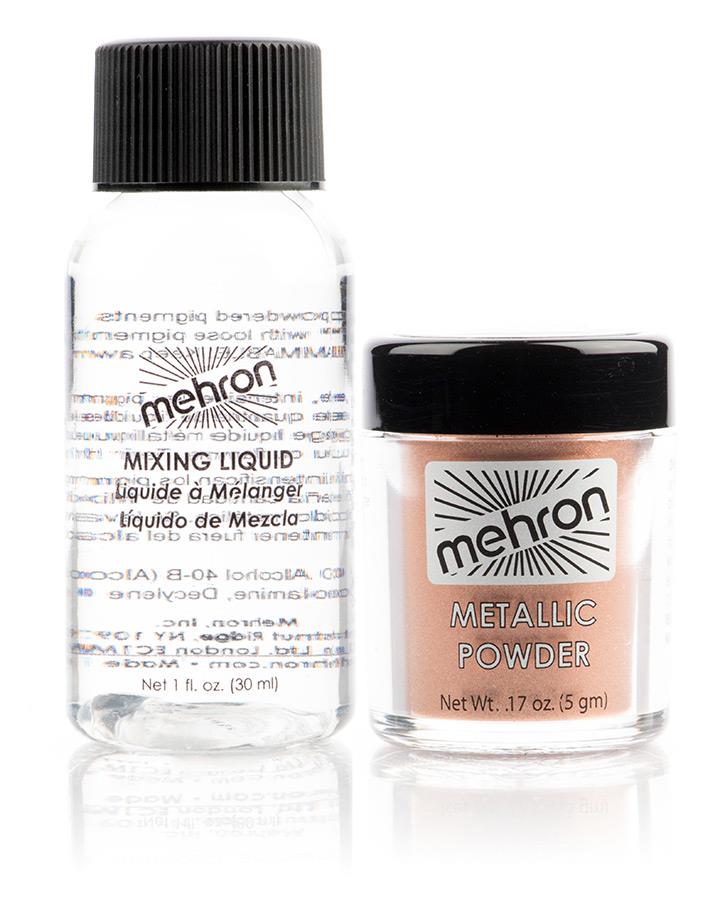 Mehron Metallic Powder With Mixing Liquid Copper Makeup Accessory