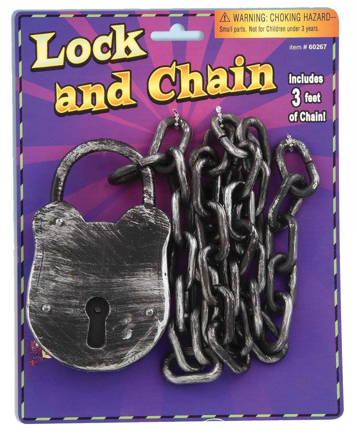 Convict Prisoner Lock Chains Adult Costume Accessory