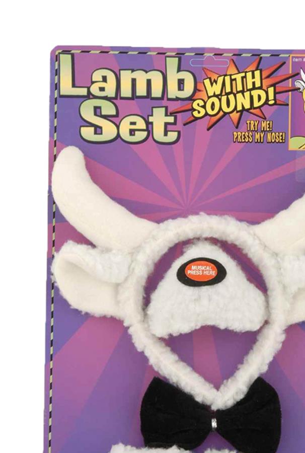 Lamb Nose Ears Tail Bow Tie With Sound Accessory Set