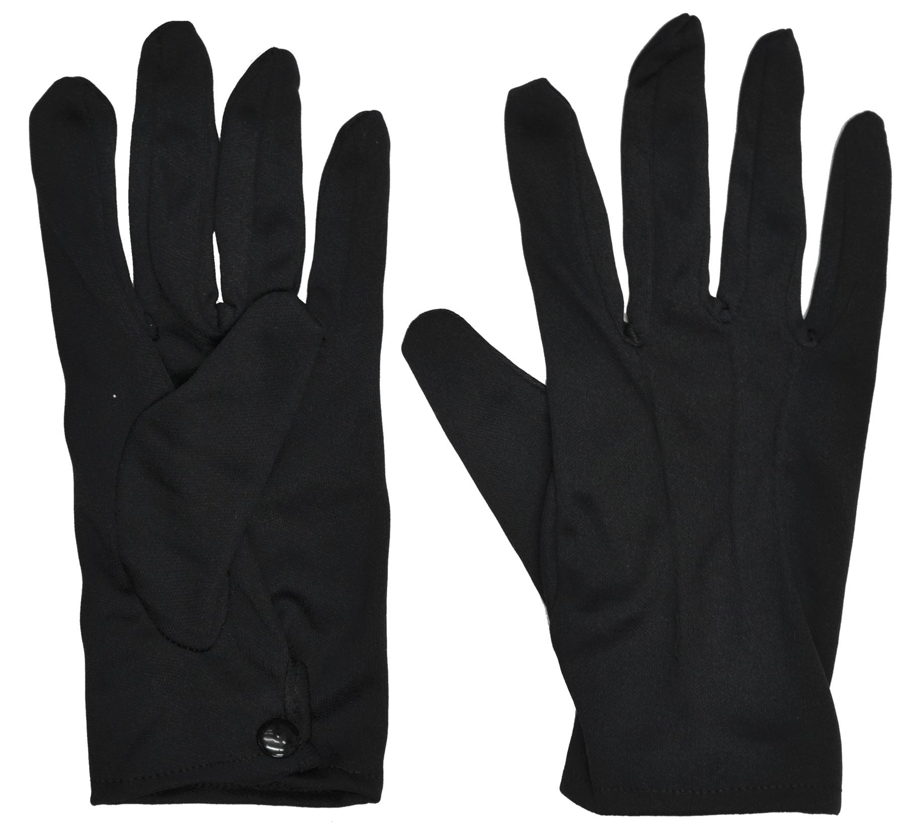 Black Theatrical Snap Closure Adult Gloves