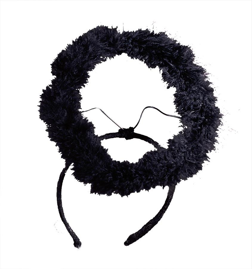 Black Fallen Angel Goth Marabou Halo Adult Costume Accessory