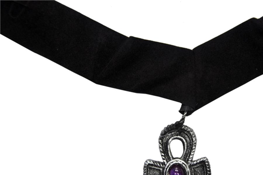 Velvet Cross Choker With Gem Adult Costume Accessory