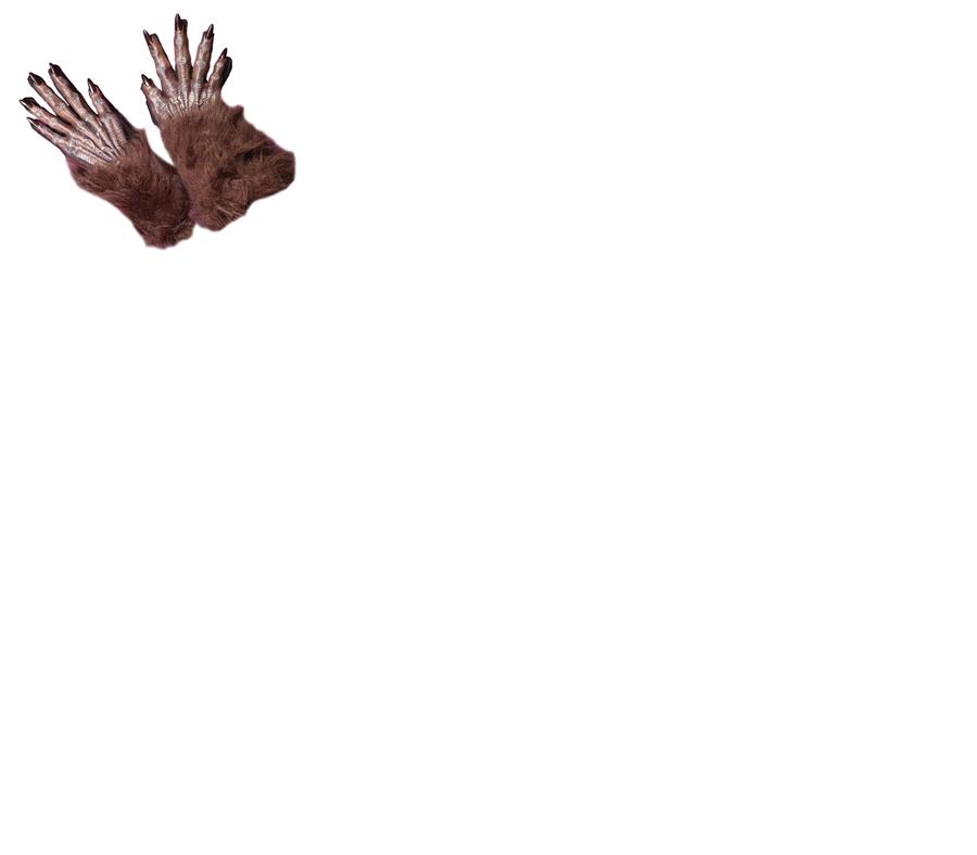 Werewolf Long Brown Adult Gloves