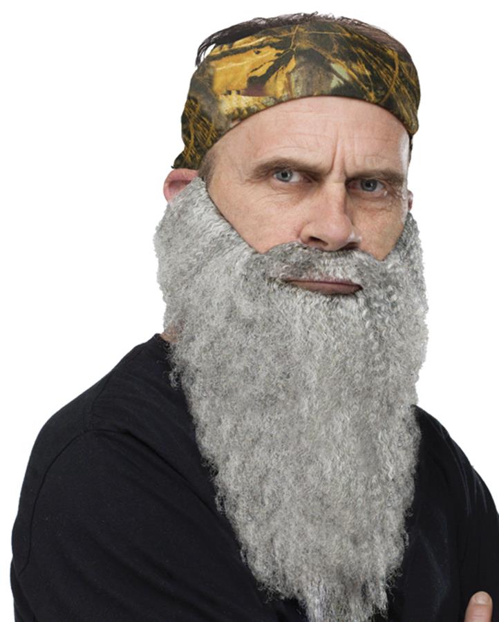 Crazy Quackers Camo Bandana Grey Beard Adult Costume Accessory