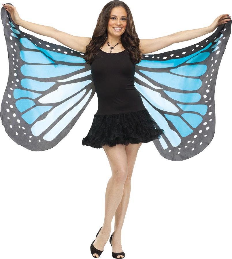 Soft Butterfly Wings Blue Adult Costume Accessory