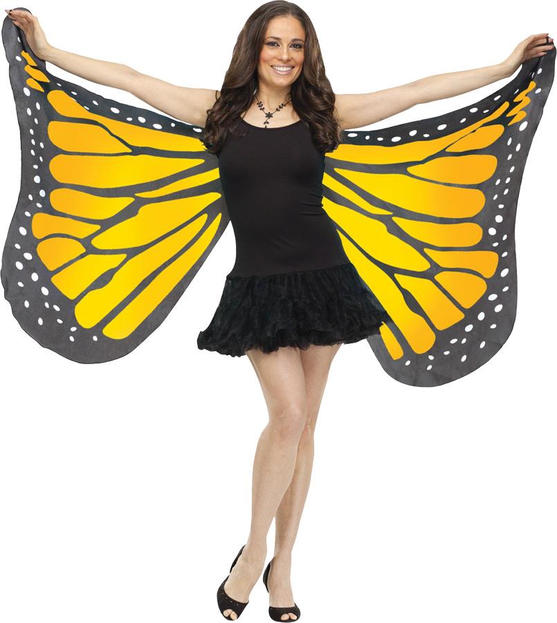 Soft Butterfly Wings Orange Adult Costume Accessory