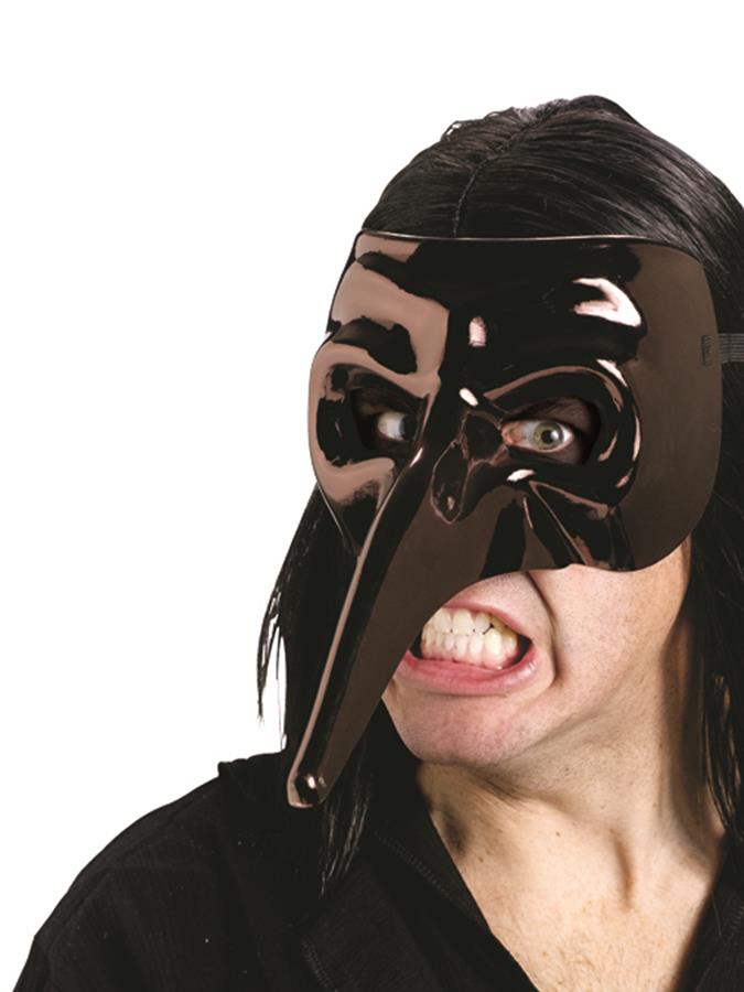 Venetian Carnival Raven Chrome Black Adult Mask