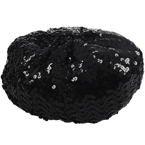 Black Beret Sequin Adult Hat