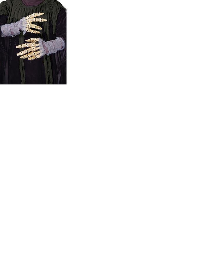 Gauze Skeleton Bones Adult Gloves
