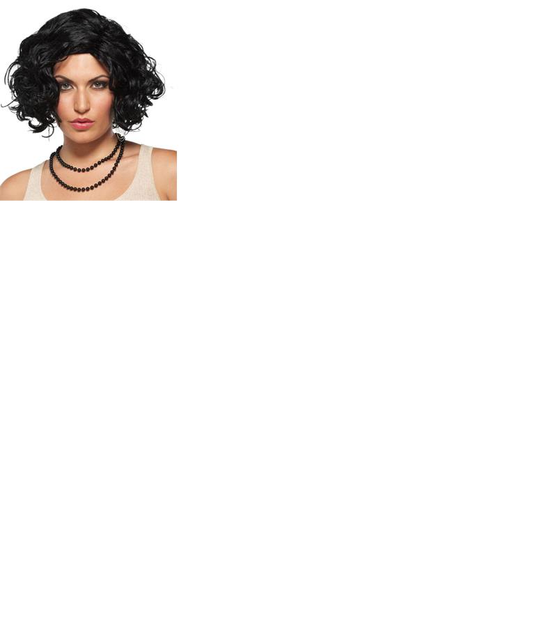 Short Wavy Jet Setter Black Adult Wig