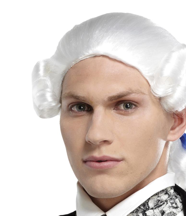 Historic Ponytail Bow White Adult Wig