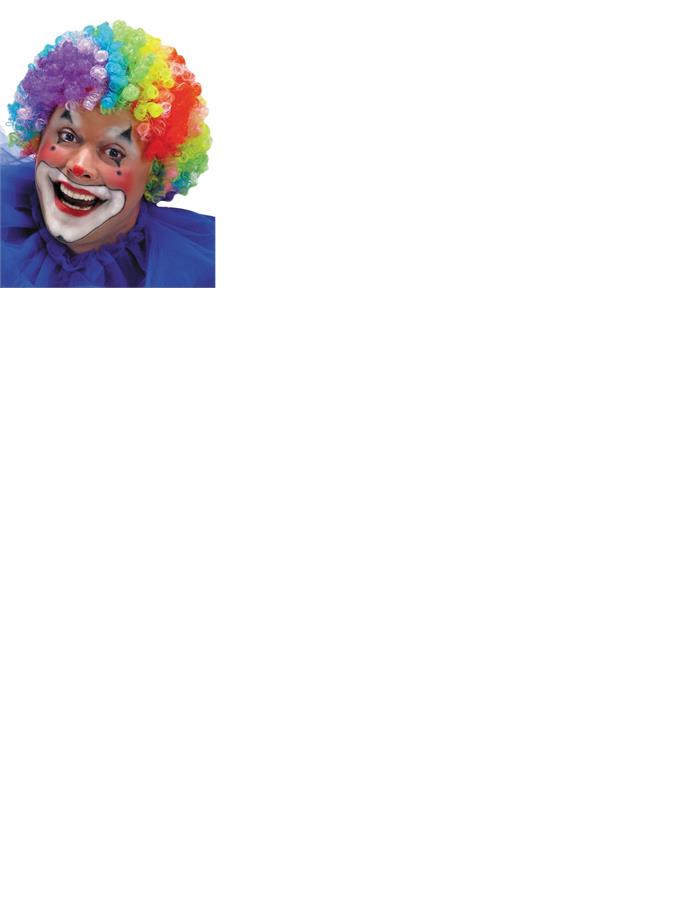 7 Colour Clown Adult Wig
