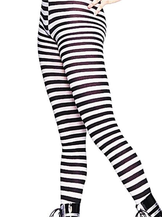 Striped Black White Tights Adult Costume Accessory