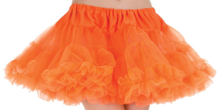 Neon Orange Petticoat Tutu Adult Costume Accessory