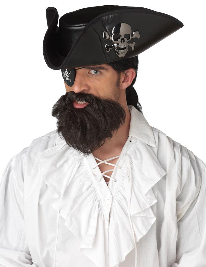 Captain Brown Beard Mustache Adult Costume Accessory