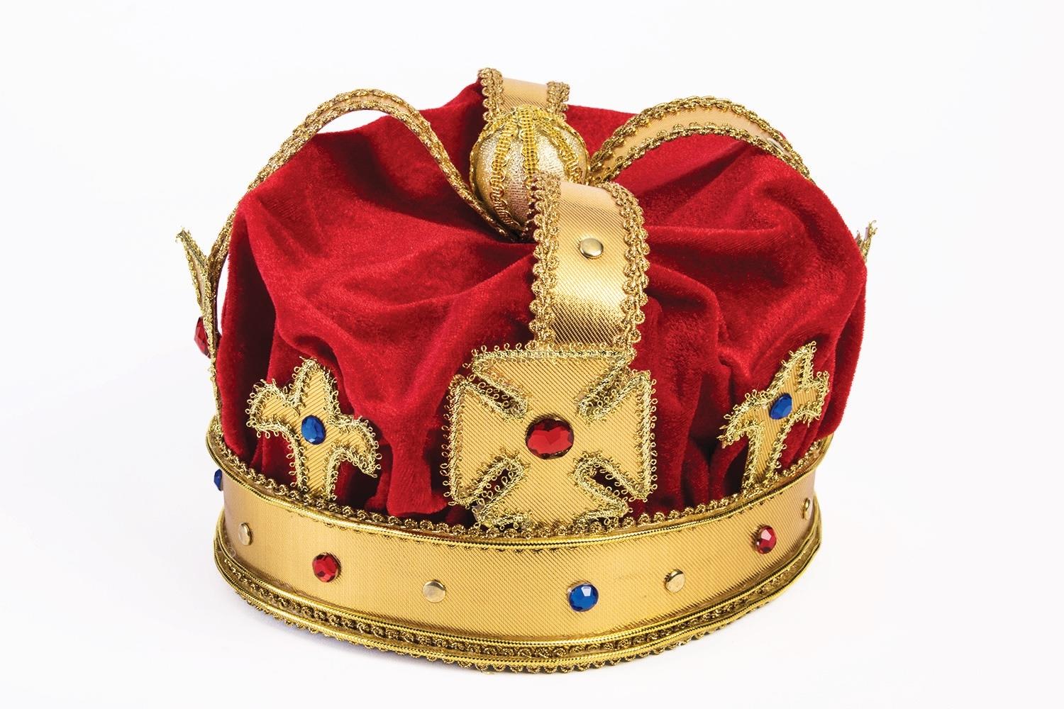 Regal King Red Gold Crown Adult Costume Accessory