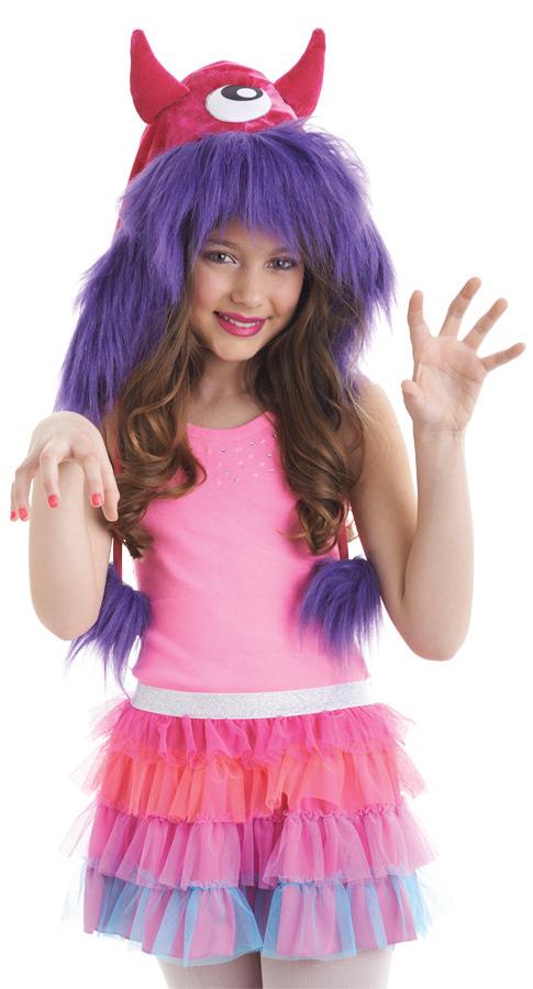 Monster Pink Purple Hood Adult Costume Accessory