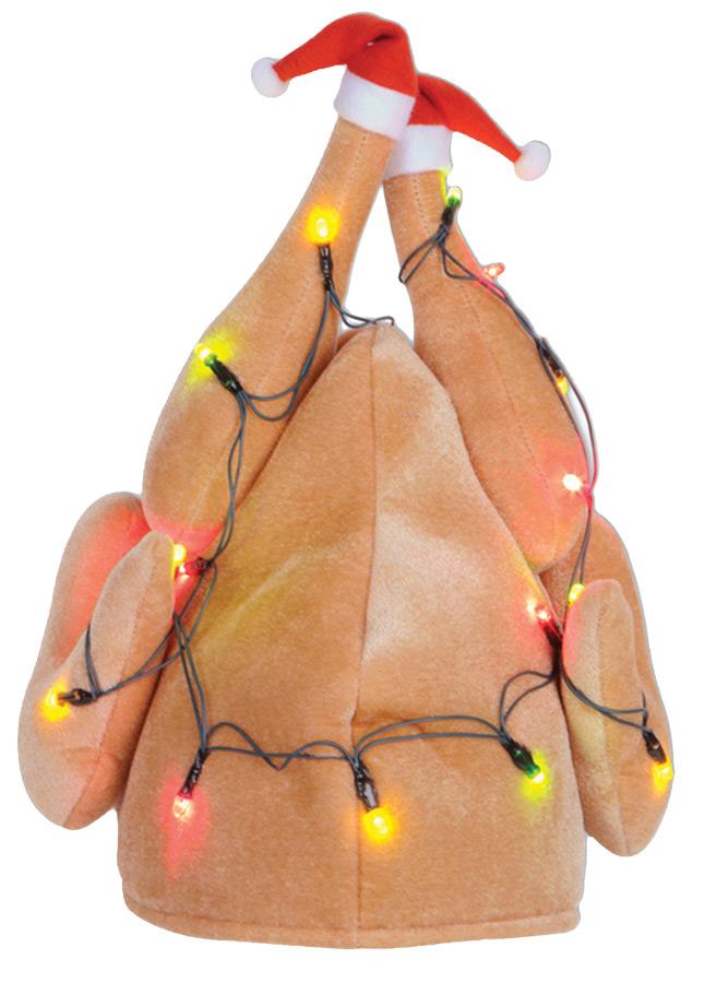 Christmas Turkey Light Up Adult Hat