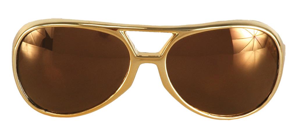Rock N Roller Glasses Gold Adult Costume Accessory