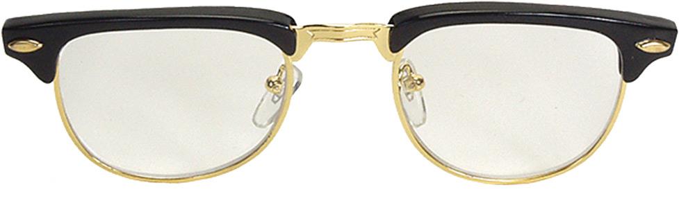 Mr. 50's Glasses Black Clear Adult Costume Accessory