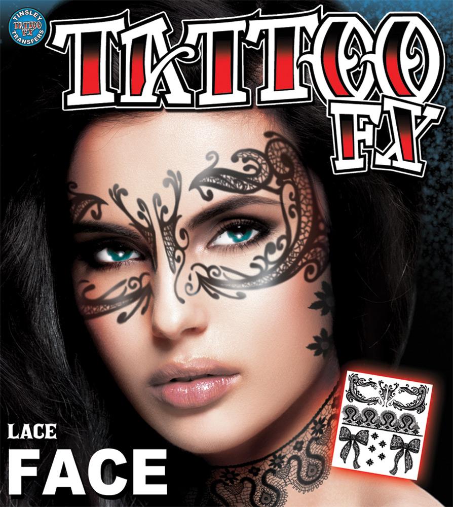 Lace Face Tattoo Makeup Accessory