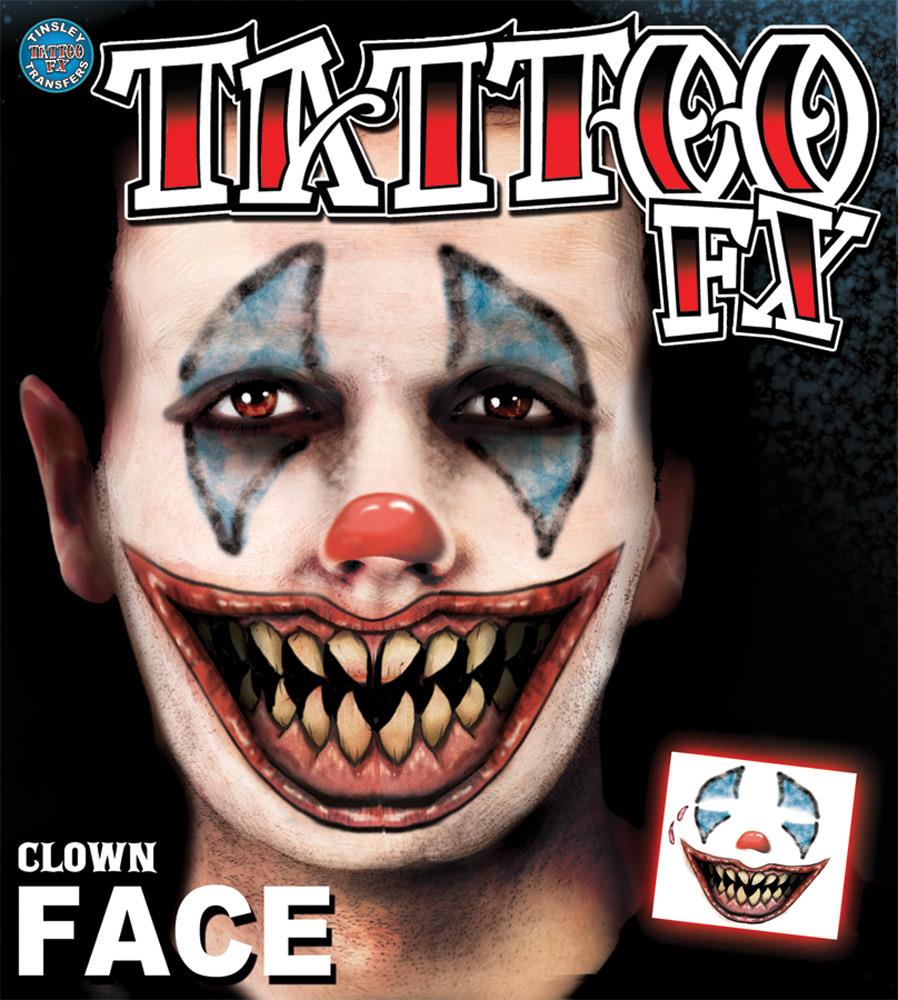 Clown Face Tattoo Makeup Accessory