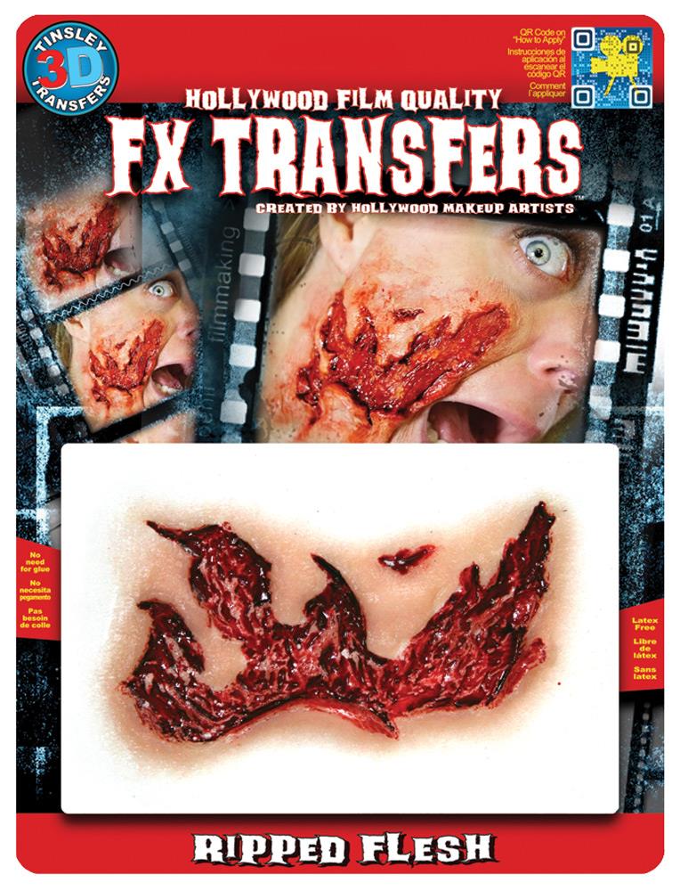 Ripped Flesh Medium Transfers 3D FX Makeup Accessory