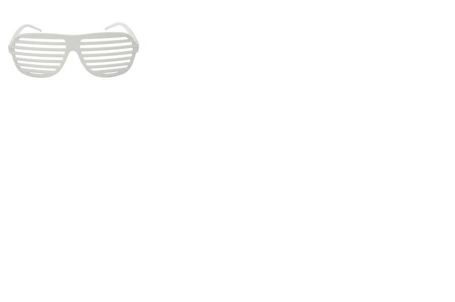 White Slot Glasses Adult Costume Accessory