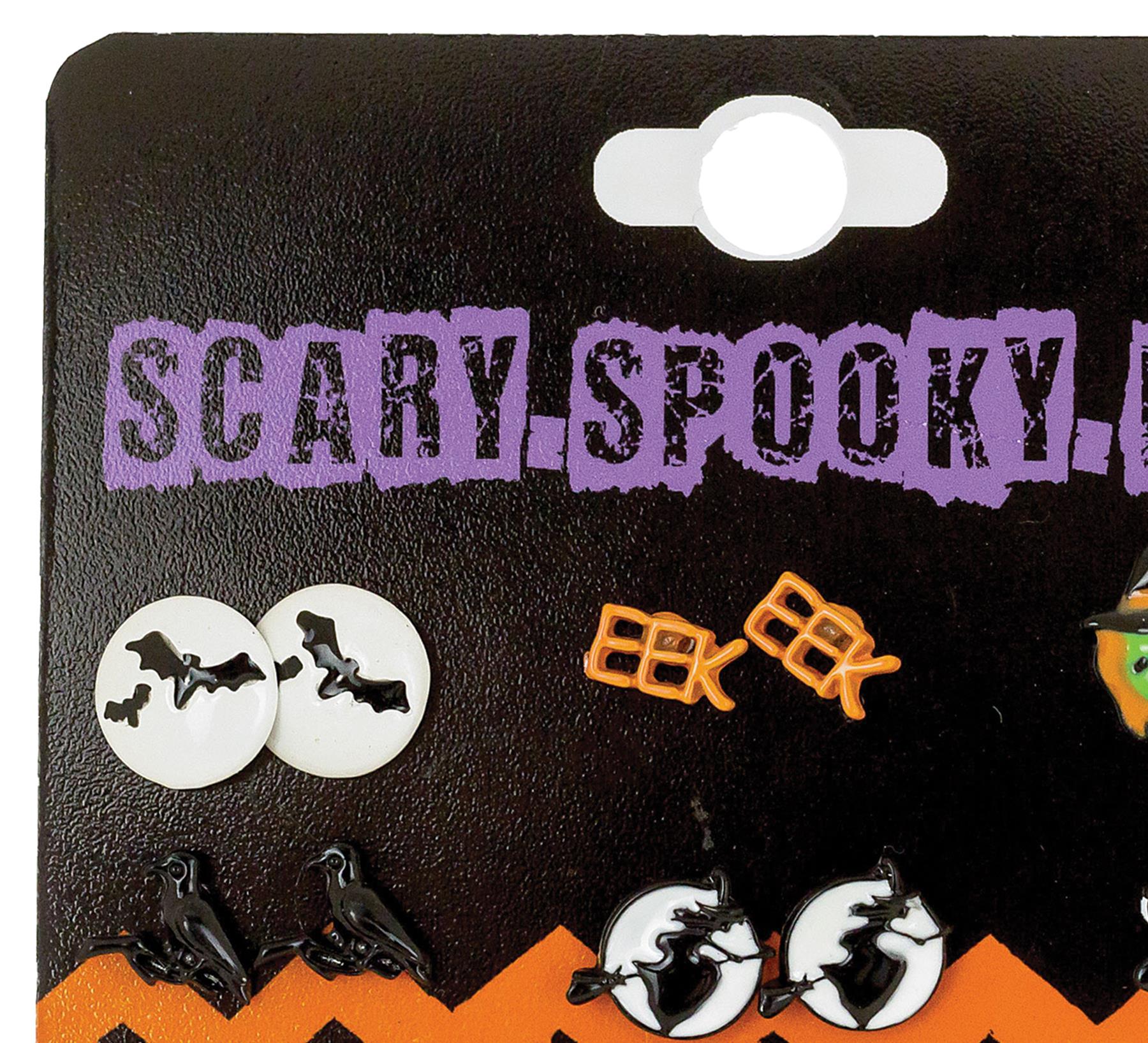 Earrings Spooky Characters Halloween Pack of 9 Adult Costume Accessory