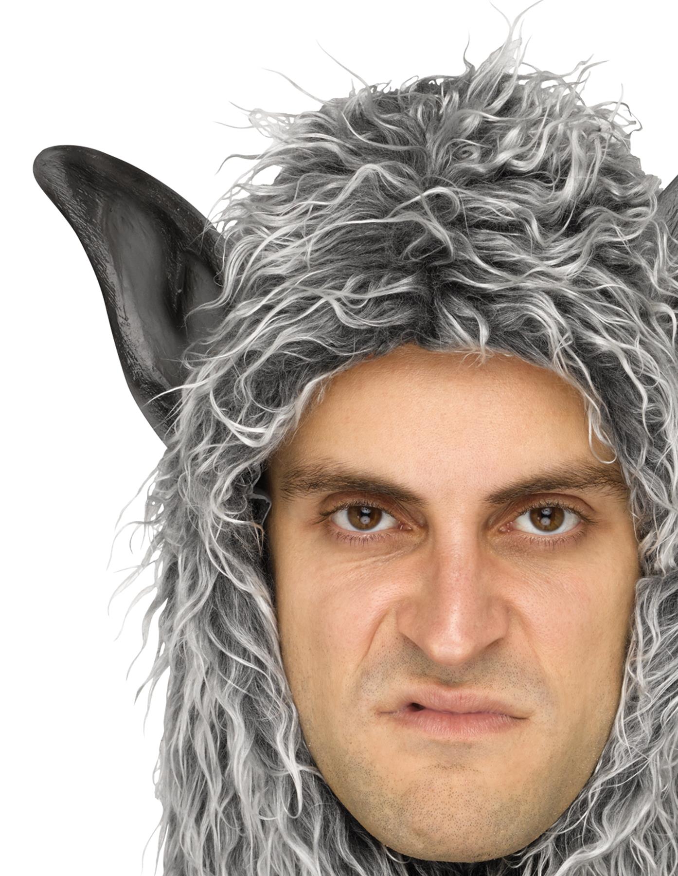 Wolf Man Beast Grey Adult Mask