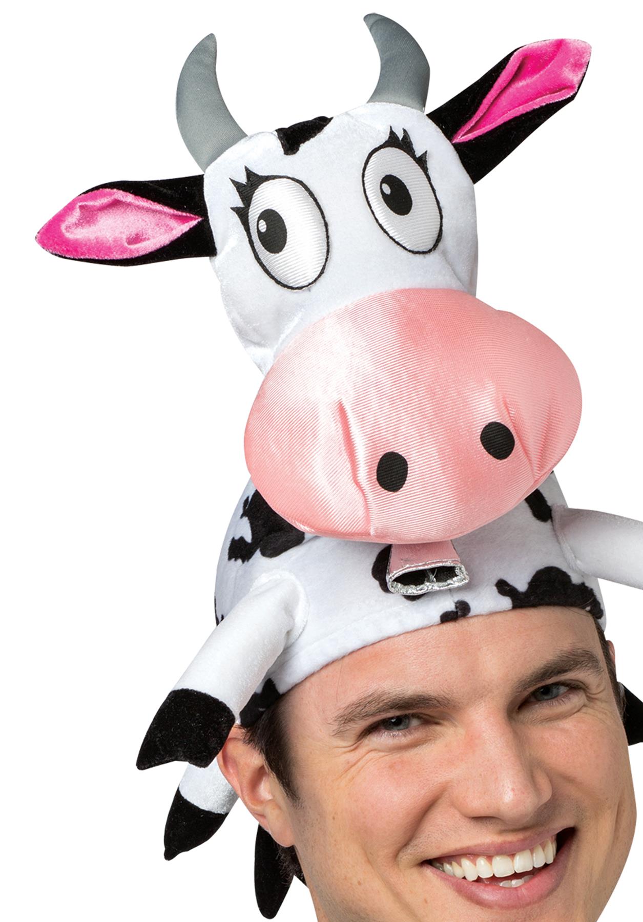 Plush Adult Cow Hat
