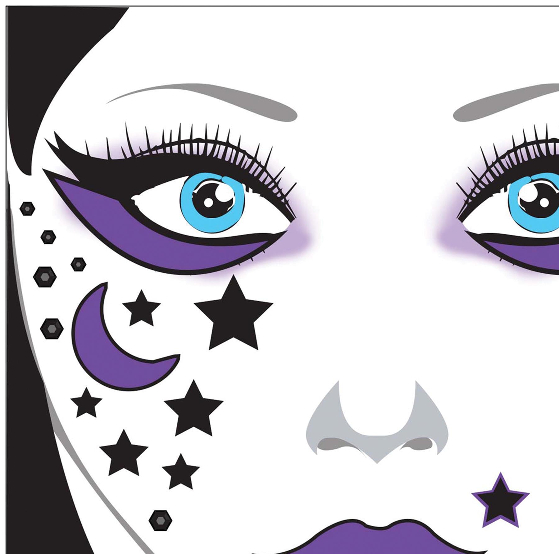 Face Decal Moon Stars Adult Makeup Accessory