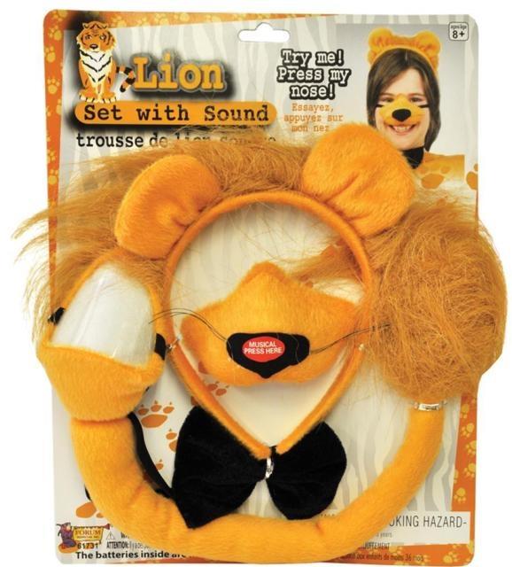 Lion Ears Nose Bow Tie Tail With Sound Accessory Set