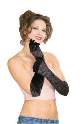 Black Velvet Long Adult Gloves