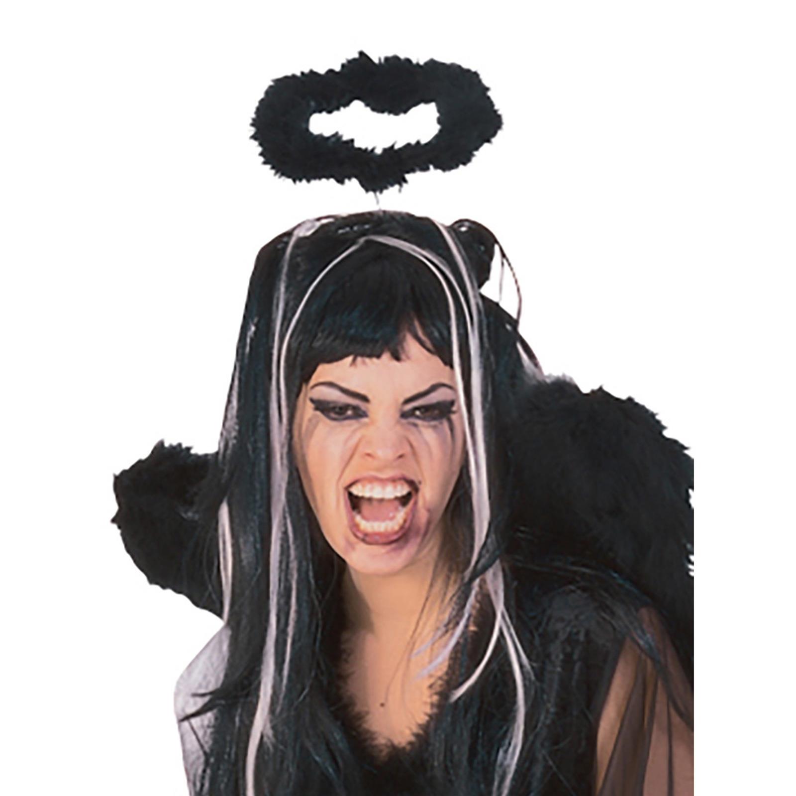 Black Marabou Halo Headpiece Adult Costume Accessory