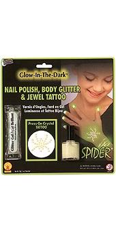 Glow in the Dark Gem Spider Tattoo Makeup Kit