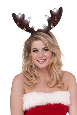 Reindeer Light Up Antlers Headpiece Adult Costume Accessory
