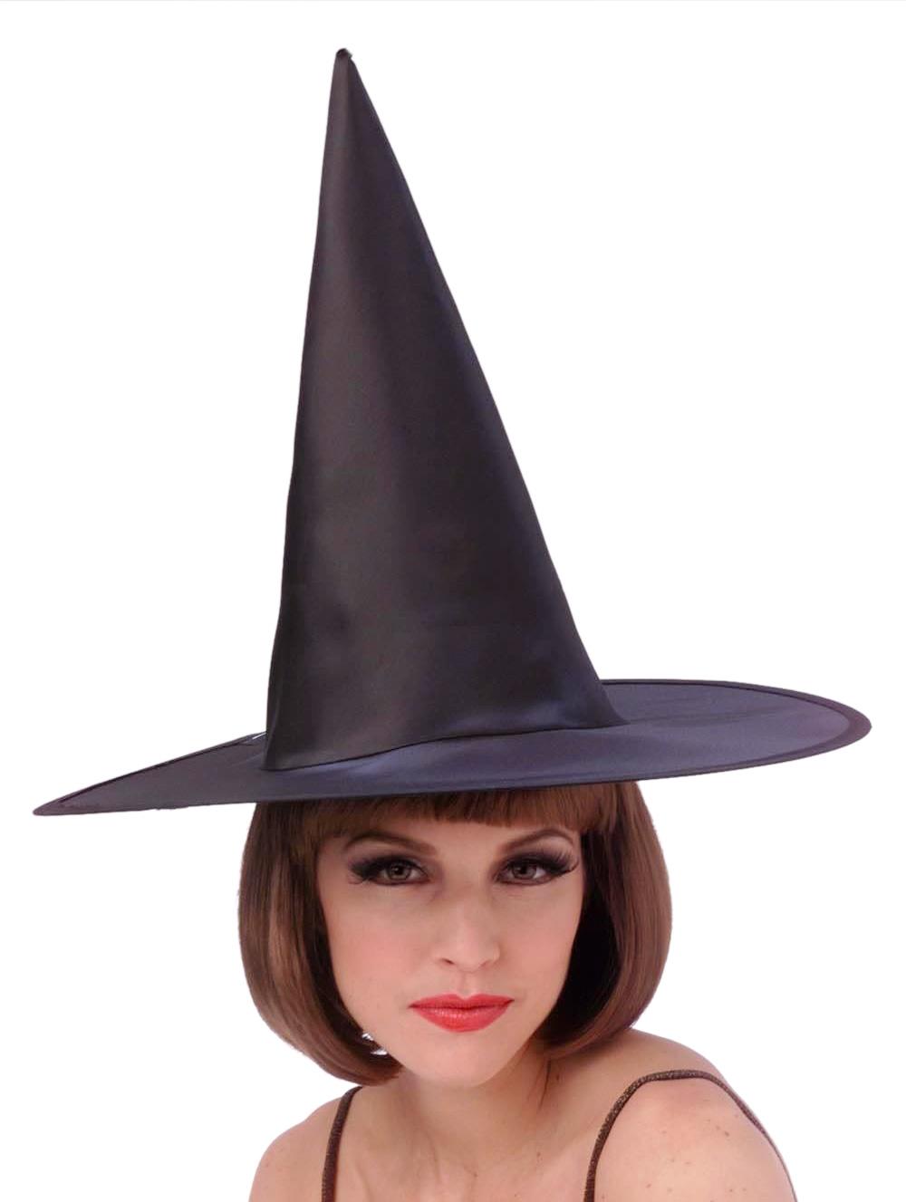 Black Satin Witch Adult Hat