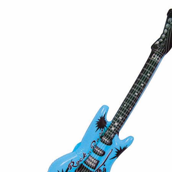 Inflatable Blue Rock Guitar 93cm 80's Costume Accessory
