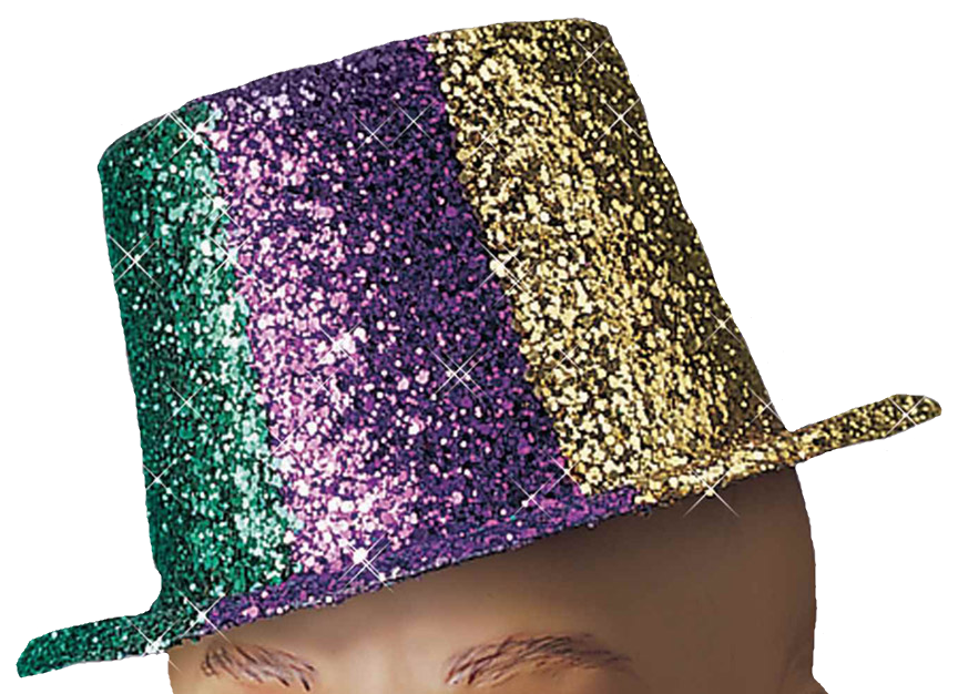 Mardi Gras Glitter Adult Top Hat