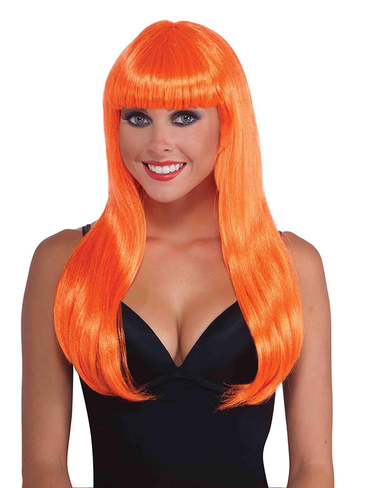 Orange Neon Adult Wig