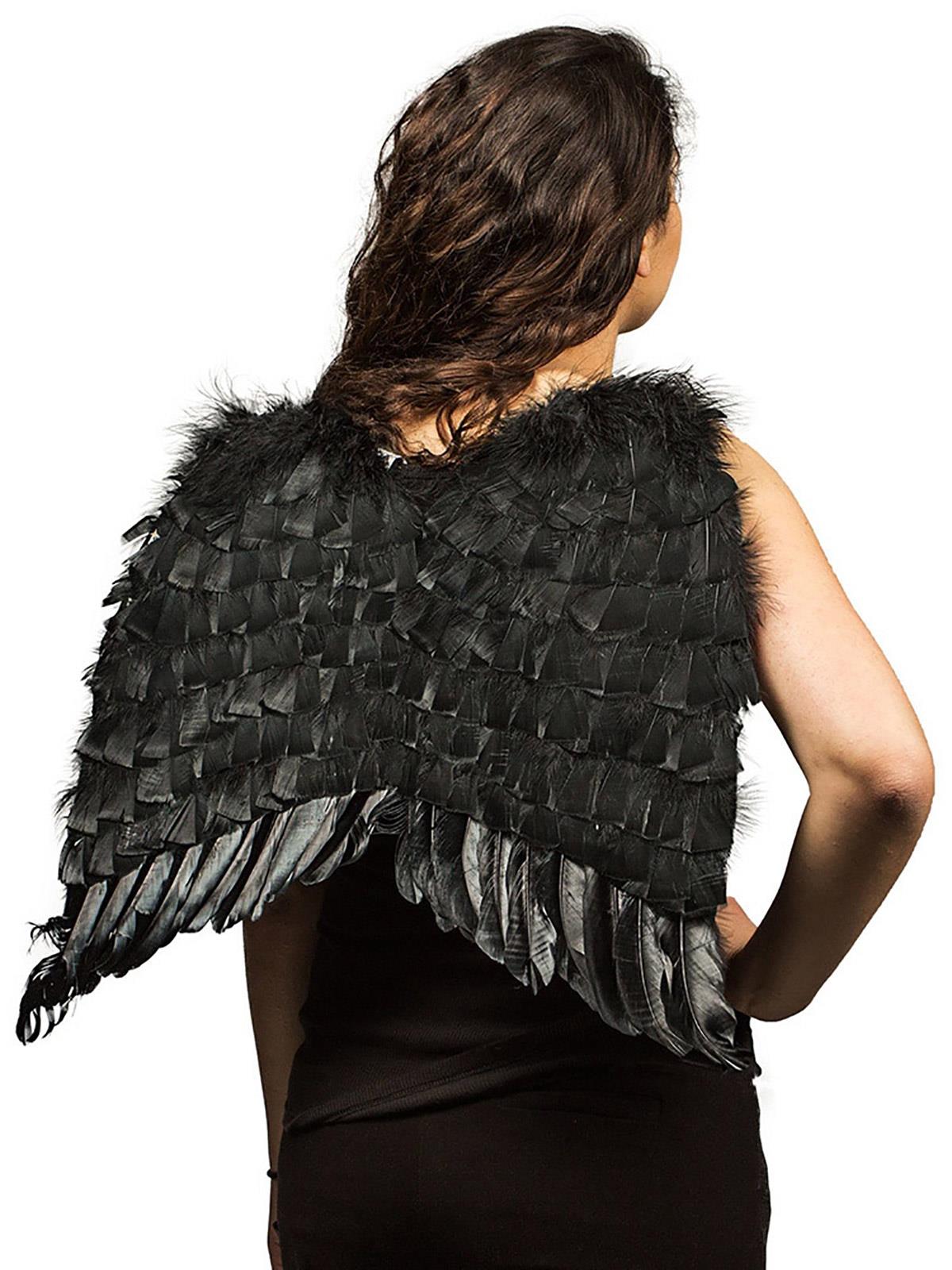 Black Economy Feather Wings Adult Costume Accessory