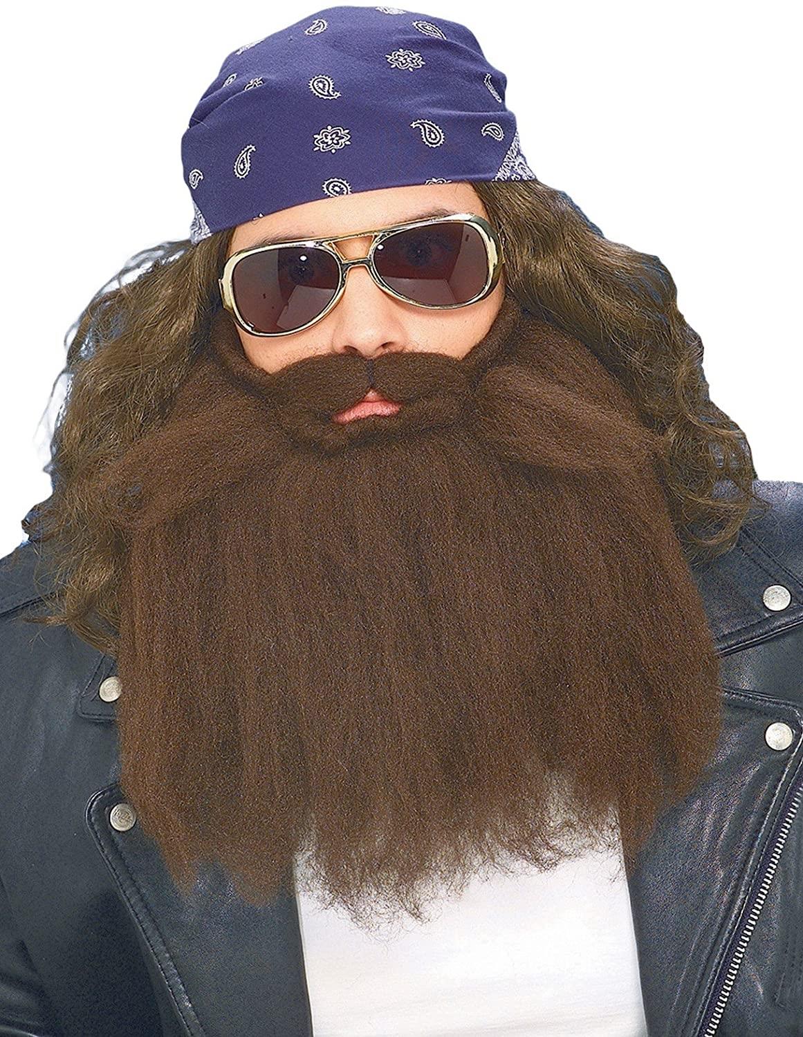 Brown Biker Mustache Beard Adult Costume Accessory