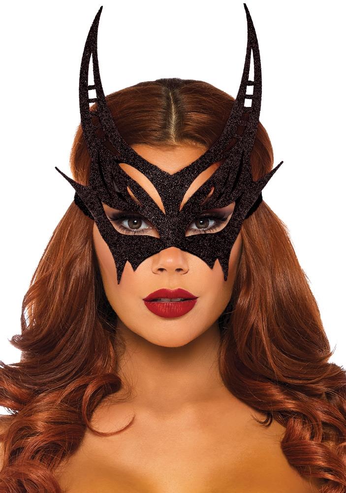 Black Devil Glitter Adult Mask