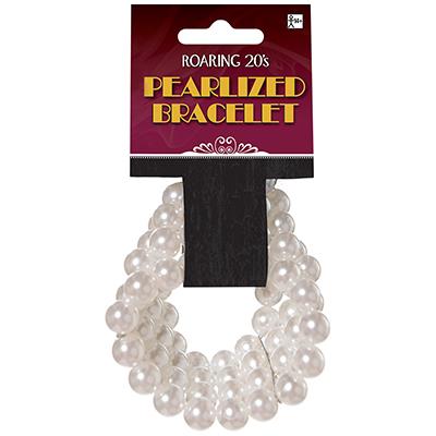 Roaring 20's Faux Pearl Elasticated Bracelet Adult Costume Accessory