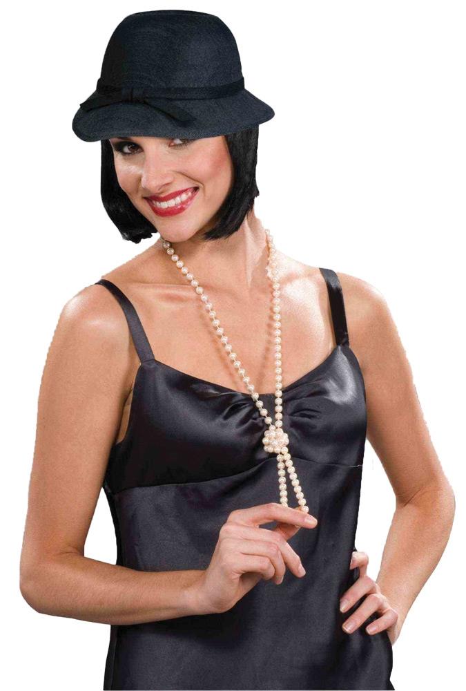 Black Flapper Adult Hat