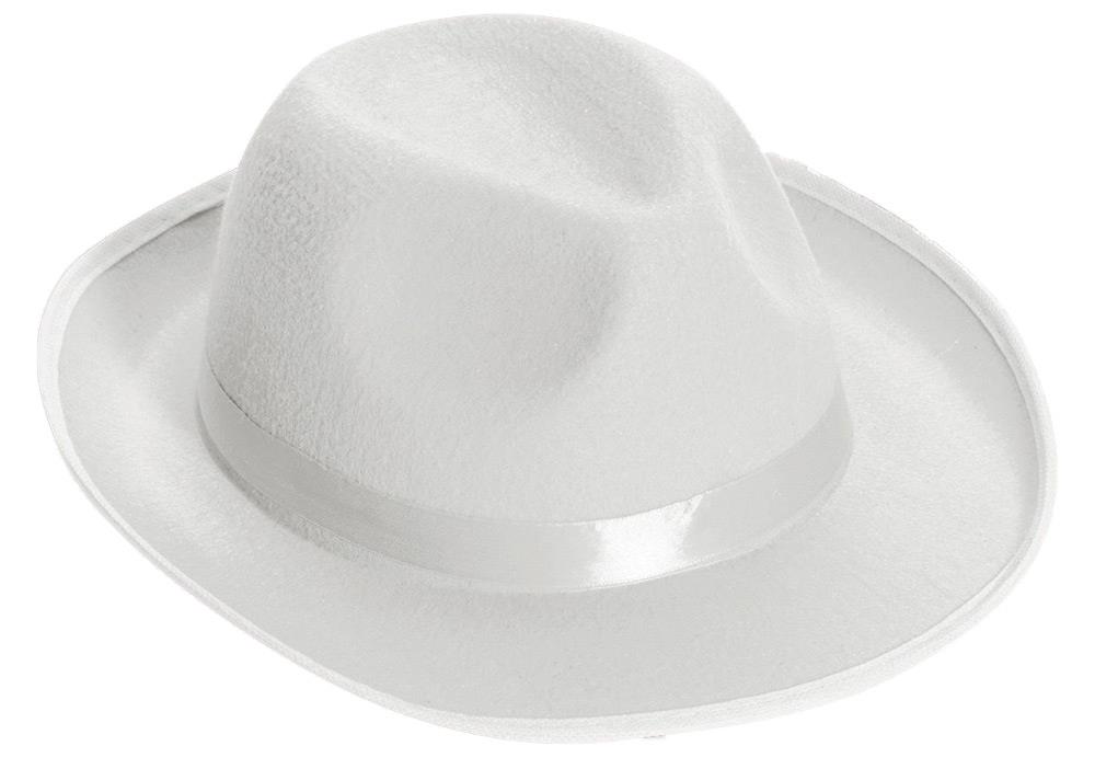White Satin Fedora Adult Hat