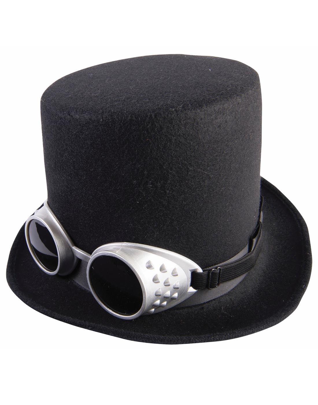 Steampunk Goggles Black Adult Hat